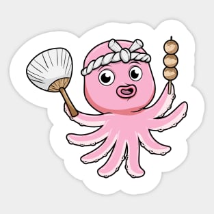 Octopus as Vendor with Feather duster and Skewer Sticker